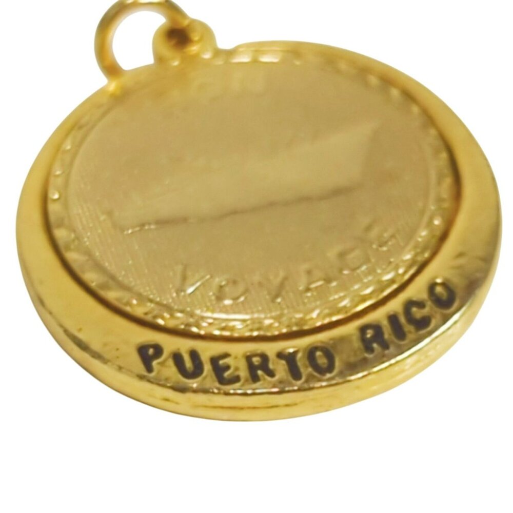 Bon Voyage Puerto Rico Souvenir Cruise Ship Mini Pendant Charm Vintage - Picture 2 of 4